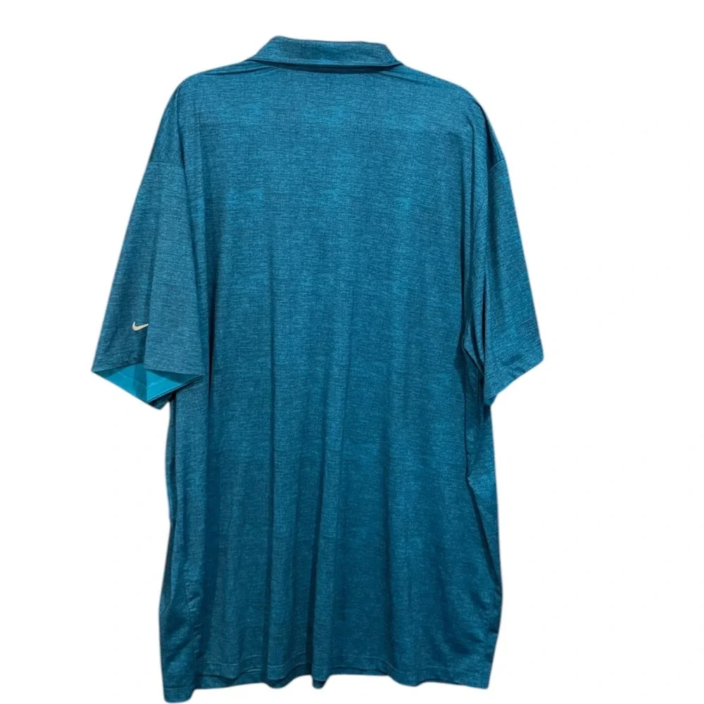 Nike Golf Dri-FIT Polo Shirt Mens 3XL Teal Blue Heathered Performance Sporty
